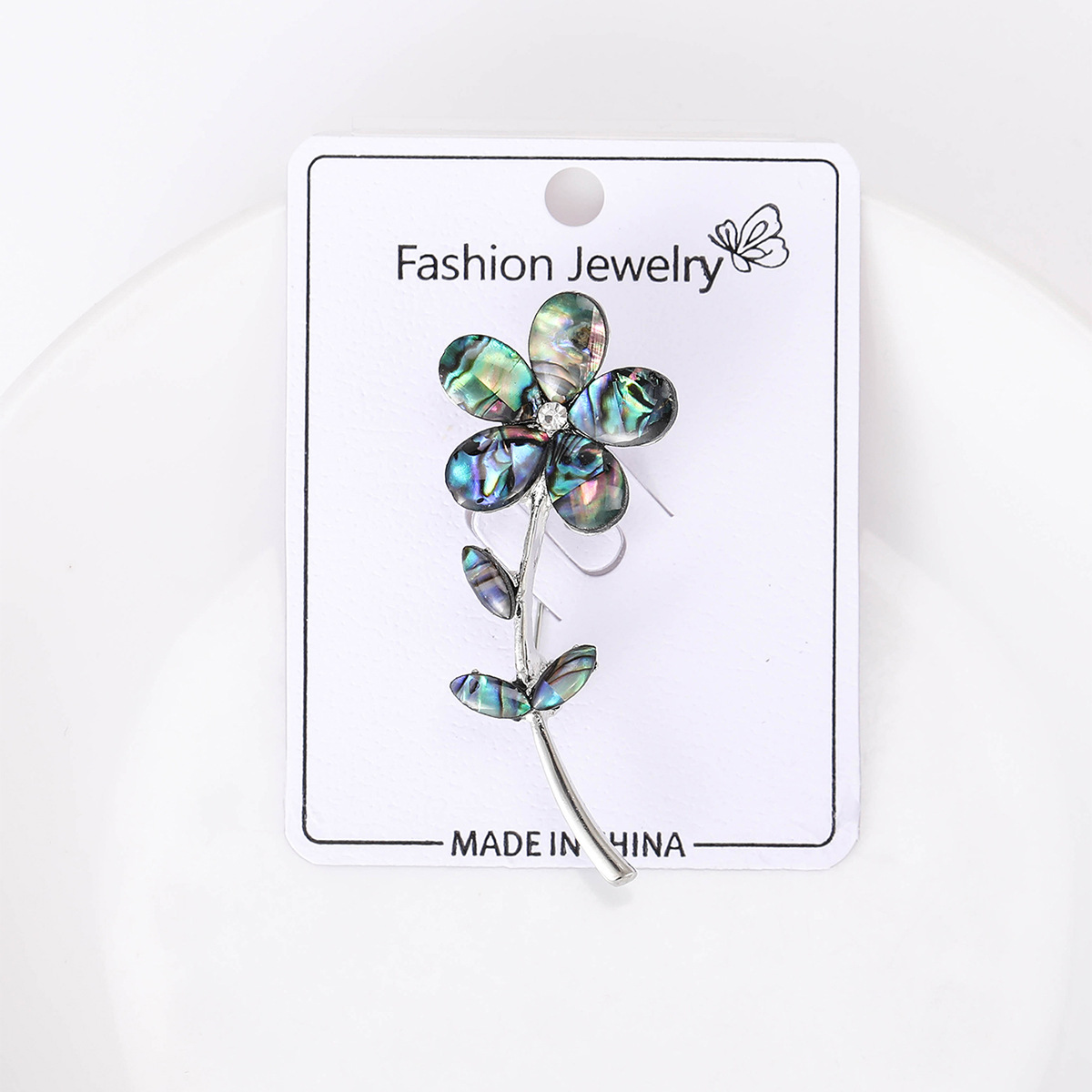 12g Weight Shell Inlay Material Retro Pin Flower Alloy Inlay Shell Women's Brooches