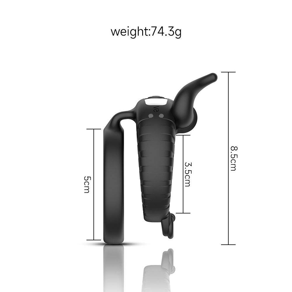 Bull Head Vibrating Ring with Prostate Massager, 10 Frequencies, Magnetic USB Charging — detail image 2