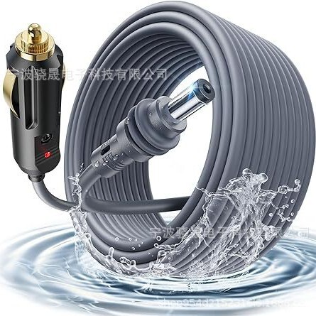 Volt Car Cigarette Lighter Adapter to Dc Cable Copper Wire with Work Light Suitable for Rv Trucks Suv