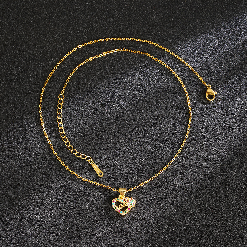 Collar de amor con incrustaciones de diamantes de oro de arena vietnamita con líneas en forma de corazón Pulsera Moda Advanced Sense Joyas que no se desvanece durante mucho tiempo