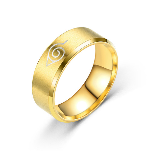 Cross-border anime Naruto ring black men's ring stainless steel ring street stall supply jewelry