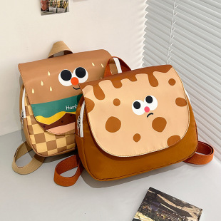 Student's Cartoon Canvas Bag Women's 2024 New Arrival Backpack Large Capacity Printed Backpack Japanese Style Portable Handbag