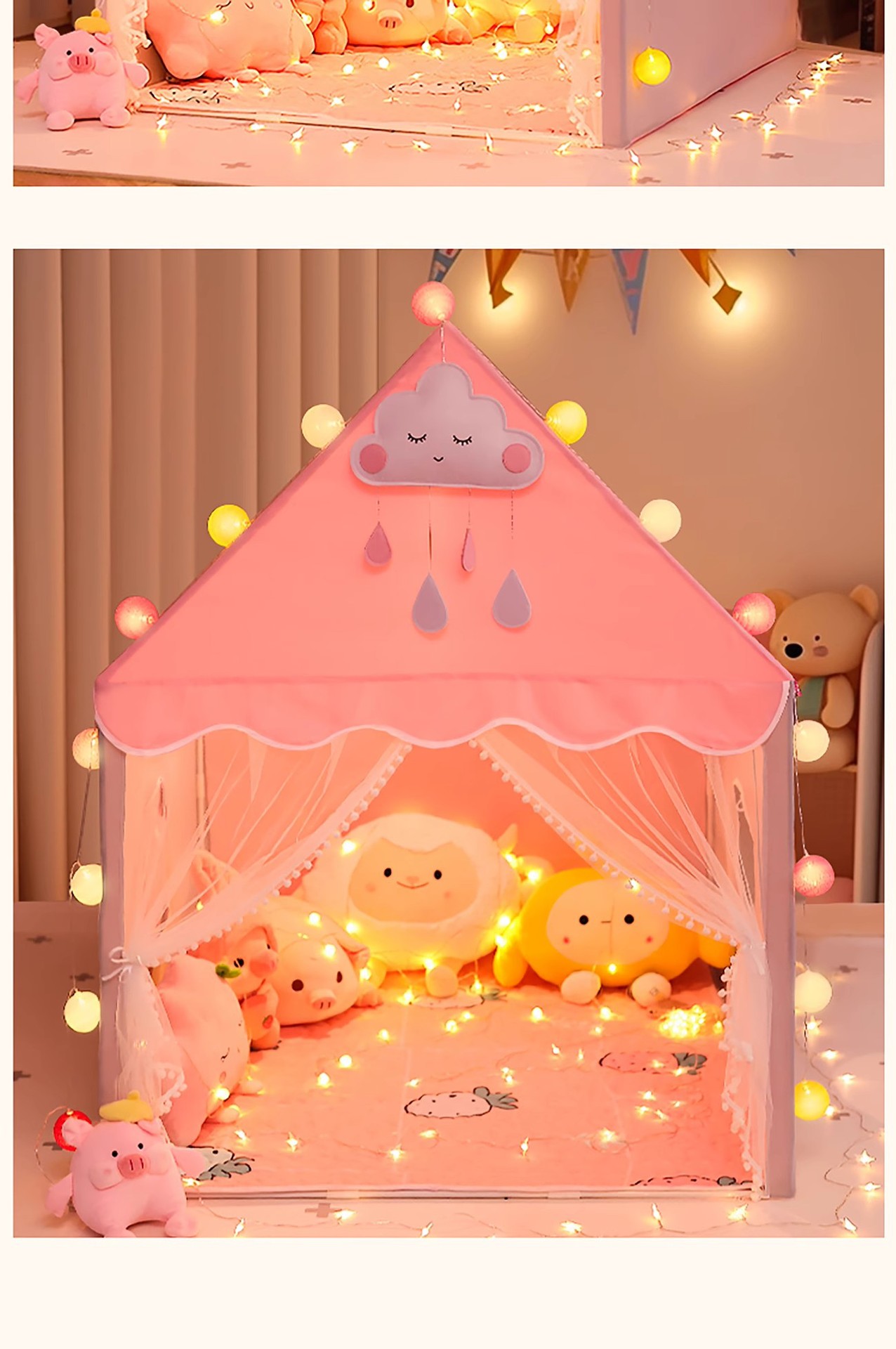 Tienda de campaña de Interior para niños, juguete de princesa para niños, carpa pequeña para niños, bebé, castillo, casa para niñas, juego de casa O1CN01bcIGdW24T8ISNpuem !!2217121347391 0 Cib