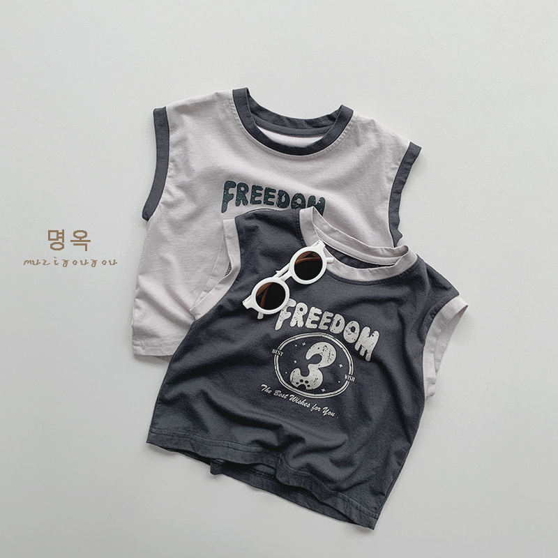 Children's Backless T-Shirt Summer New Arrival Unisex Baby Cotton Casual Top Korean Style Toddler Trendy Top Children's Fashion Apparel