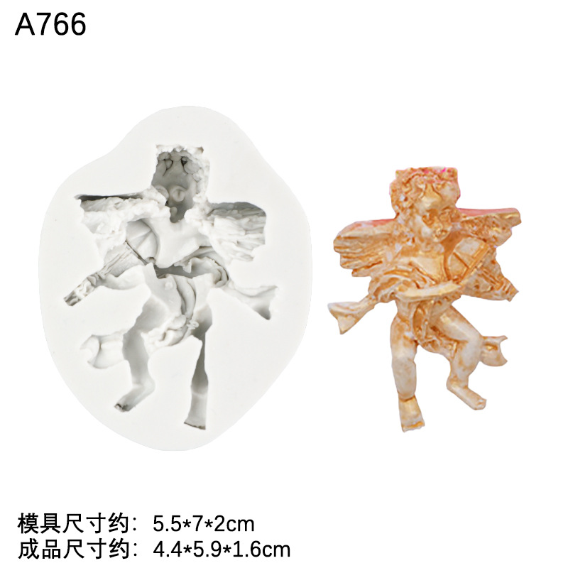 Ángel molde de silicona con alas pastel hornear decoración chocolate fondant molde epoxi arcilla cerámica suave