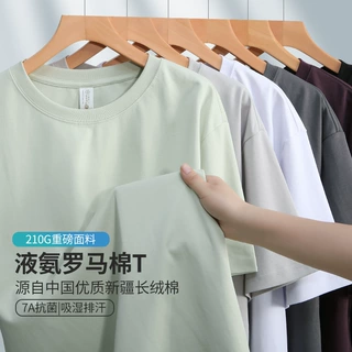 罗马棉T恤短袖男士圆领基础百搭纯色短袖男女款休闲透气半袖批发