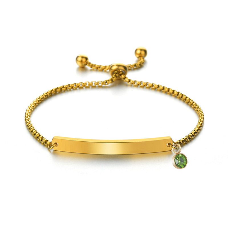 Joyería europea y americana transfronteriza al por mayor hecha a mano DIY diciembre cumpleaños piedra Acero inoxidable curvo marca letras pulsera padre-hijo