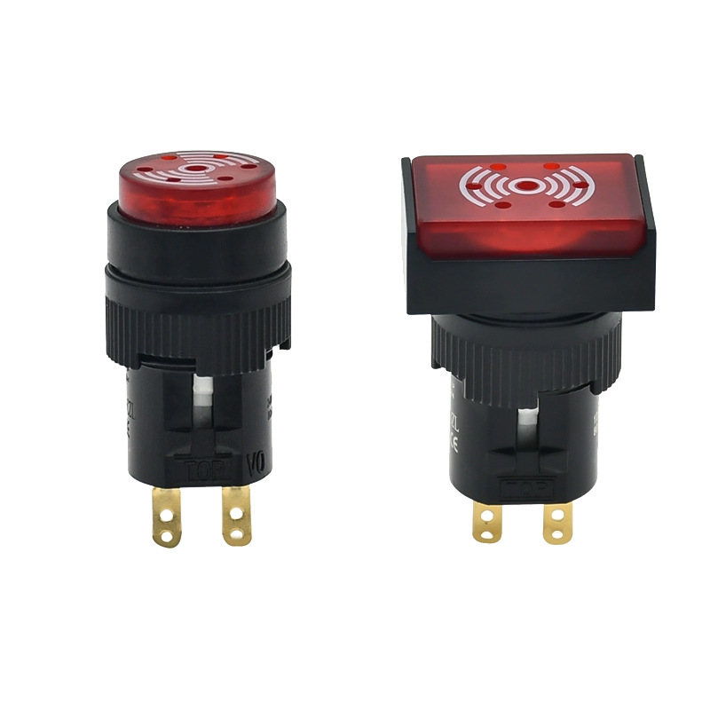 全新16mm蜂鸣器 带灯响亮 连续高音圆形 长方形 12V 24V|undefined