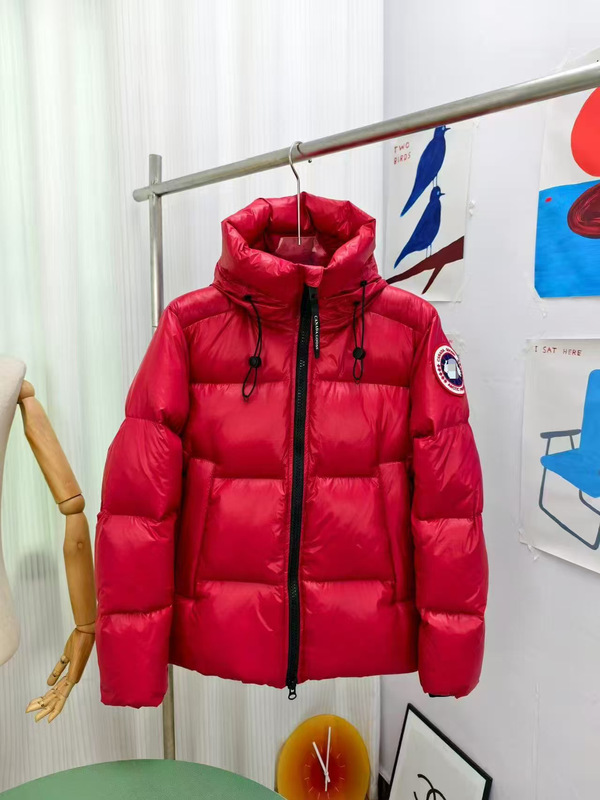 2025 Canada Goose Glossy Hooded down Jacket Black Unisex Loose Warm Puffer Coat 2252