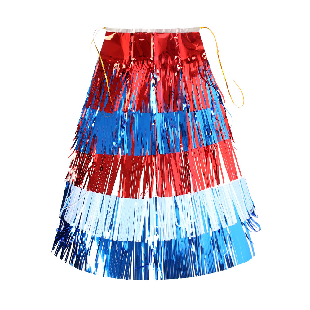 Día de la Independencia transfronteriza capa rojo, blanco, azul, sopa de bordas, 250 años de la decoración del desfile patriótico, espectáculo de vestuario image 3