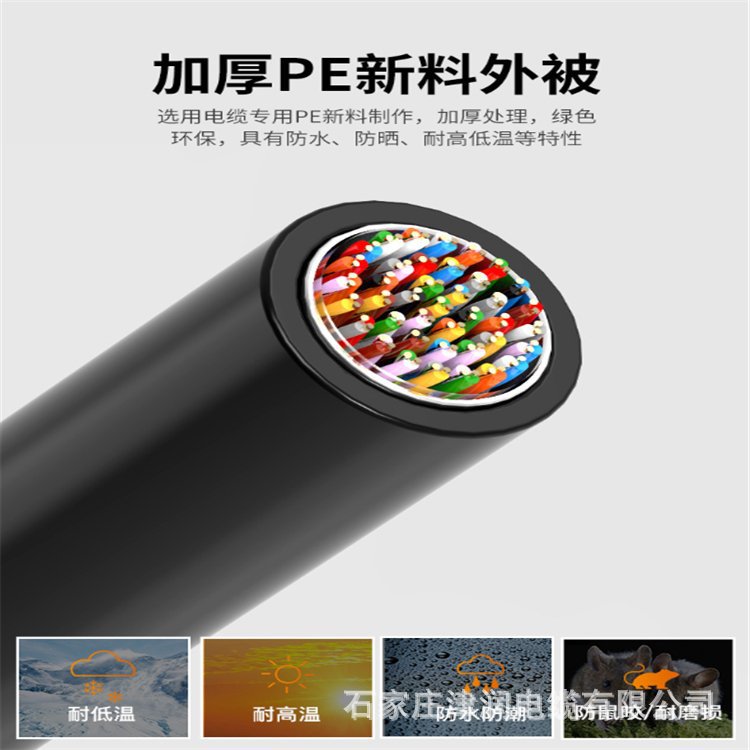 市内阻燃通信电缆HYAT-100对充油通讯线WDZ-HYA23规格电话高阻燃