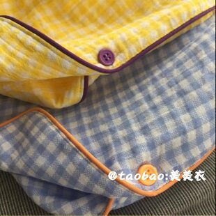 Pajamas Autumn Plaid Girls plus size Long-sleeved Home Clothes suit Couple Spring and Autumn Autumn and Winter Korean Junior High School Students