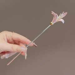 新中式兰花发簪女古风精致盘发簪子现代简约发钗高档发饰妈妈礼物