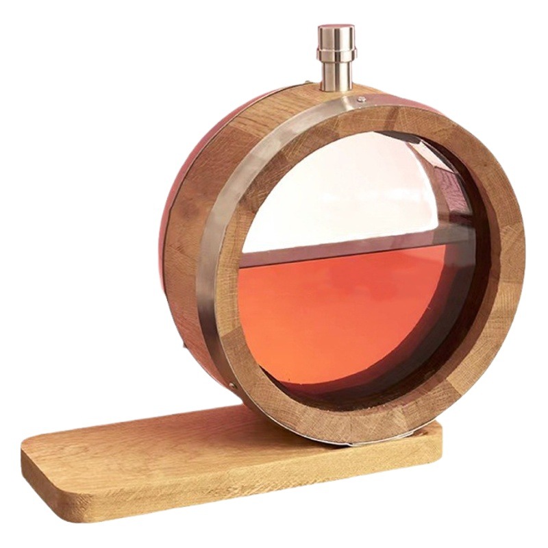 Transparent Glass Whiskey Oak Barrel Sherry Barrel Cocktail Liquor Aging Wooden Barrel Spirits Barrel Solid Wood Craftsmanship