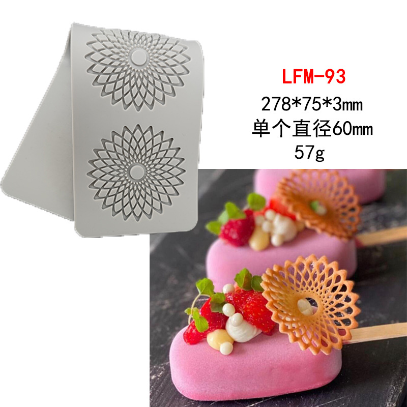 Nuevo en stock Daisy Lotus caleidoscopio fondant LACE pad DIY hornear decoración molecular cocina impresión molde