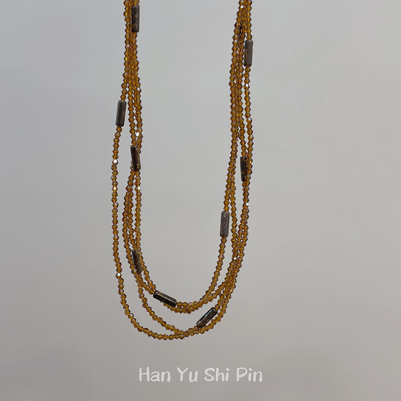 时尚显白安可拉红色水晶串珠多层叠戴项链小众简约设计可当手链用|undefined
