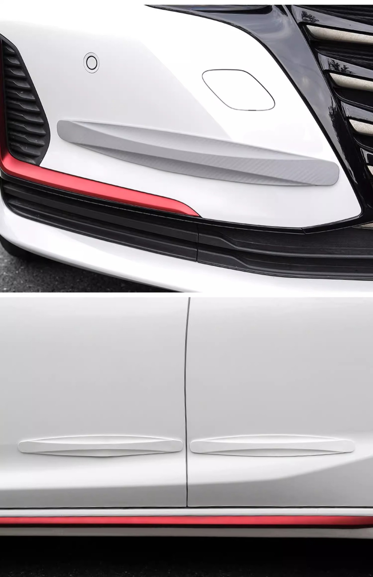 Car front and rear bumper anti-collision strip front lip door body anti-scratch, scratch, scratch, and widening protective sticker rubber strip anti-collision sticker