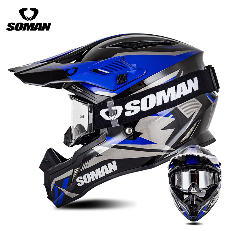 3C Certified – Motuoche Motosiklet kaskı (dəbilqə) - black-and-blue-lightning-with-transparent-black-s