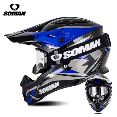 Racing Helmet – Motosiklet kaskı (dəbilqə) - black-and-blue-lightning-with-transparent-black-s