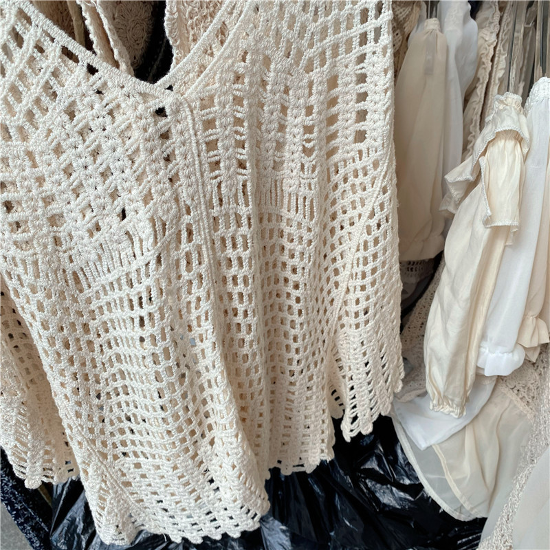 Knitted retro vest sleevless