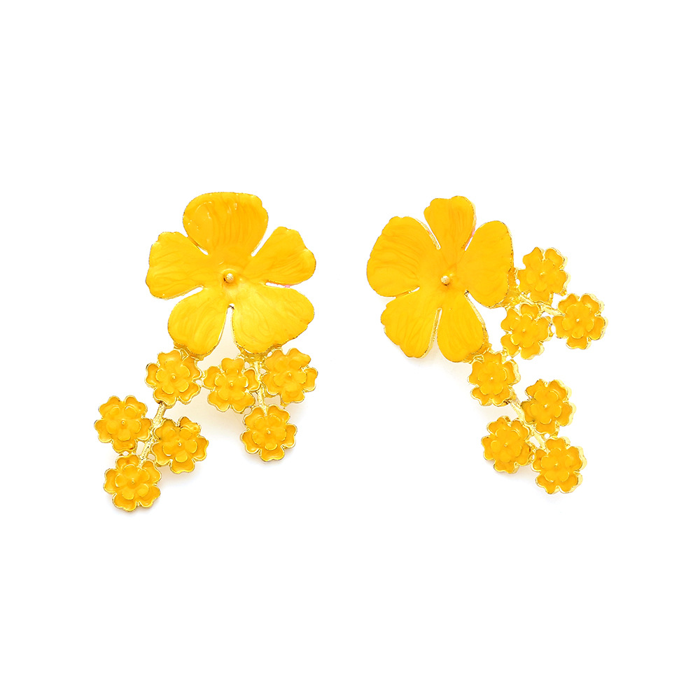 1 Pair IG Style Sweet Flower Enamel Zinc Alloy Ear Studs display picture 4