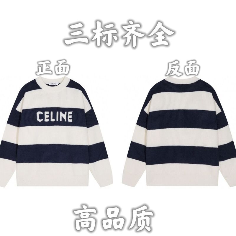 24秋冬新款潮牌字母满身logo圆领针织毛衣男女款宽松休闲上衣|undefined