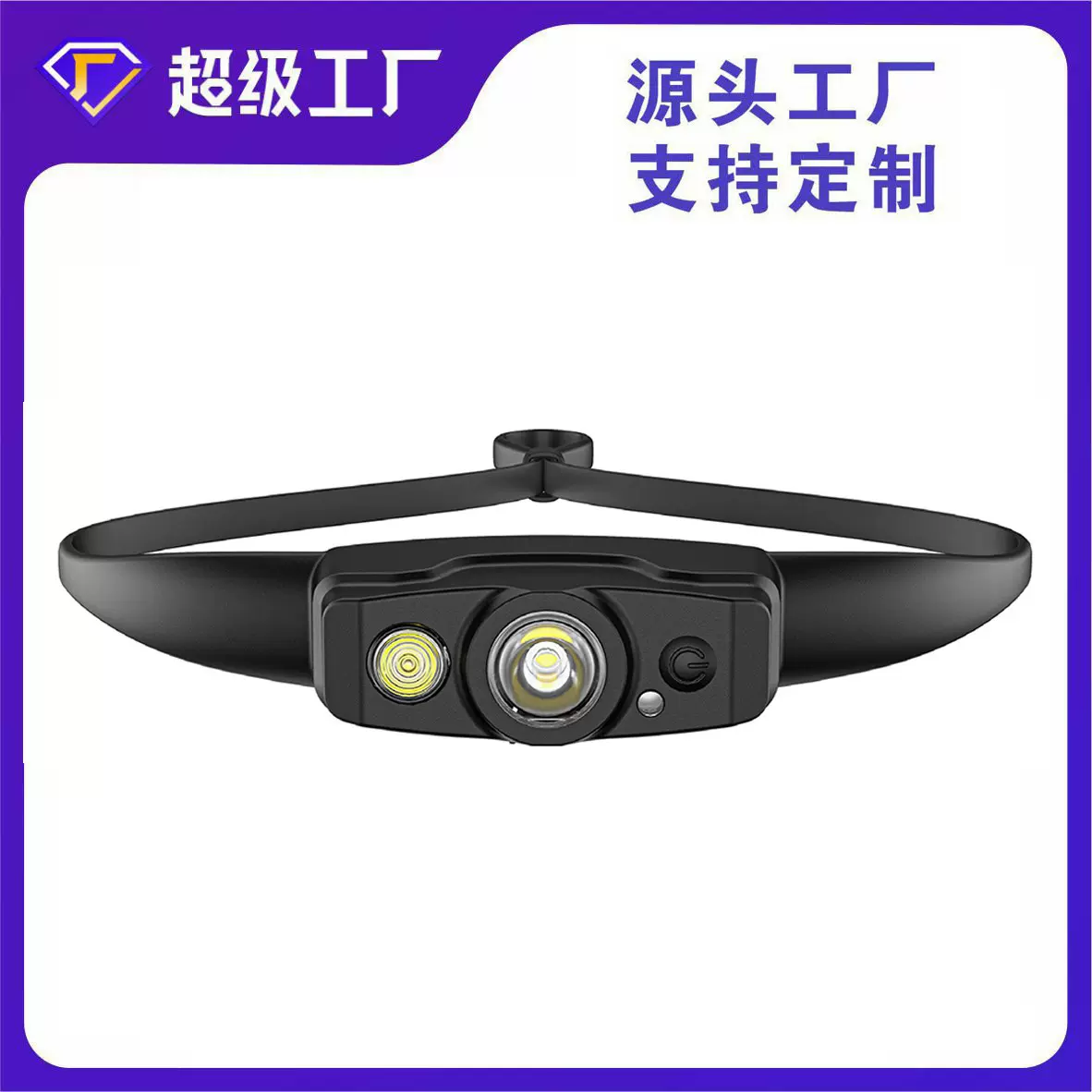 户外超轻头灯硅胶头灯强光充电头戴式照明灯夜跑长续航矿灯