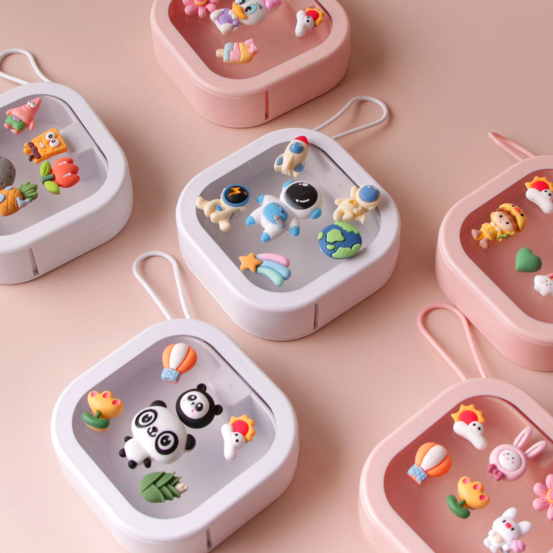 Cartoon braces box invisible orthodontic retainer storage dental braces dentures portable storage