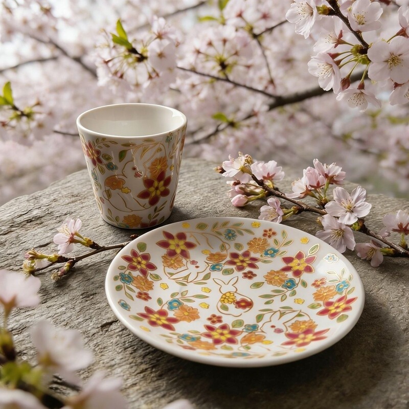 Japanese Kutani ware Keiyo tea cup with saucer, luxurious and high aesthetic value, authentic Japanese-style home use, premium living room guest cup Japanese Kutani ware Keiyo tea cup with saucer, luxurious and high aesthetic value, authentic Japanese-style home use, premium living room guest cup