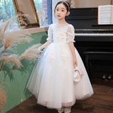 Вечернее платье, белое платье девочки цветочницы, наряд маленькой принцессы, весенний наряд для музыкальных выступлений, 2023, подарок на день рождения