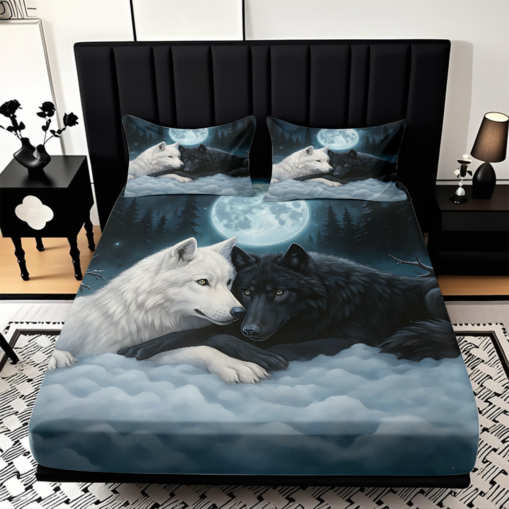 TEMU / JIT Hot Wolf 3D Digital Printing Quilt Set Soporte internacional exclusivo para la impresión