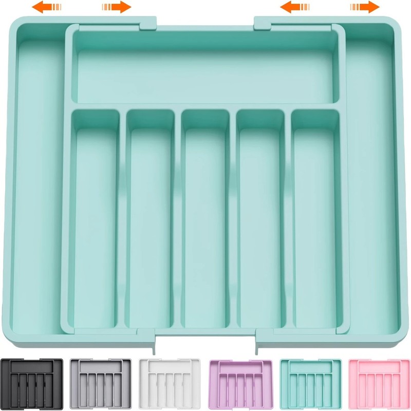 クロスボーダーAmazonの新しい拡張可能な食器収納トレイ、伸縮式拡張家庭用食器収納ボックス|undefined