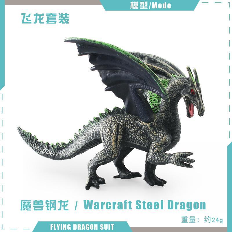 Exportación transfronteriza simulación de mitología occidental dragón modelo dragón de hielo dragón de acero fuego águila lobo dragón adornos estáticos de escritorio