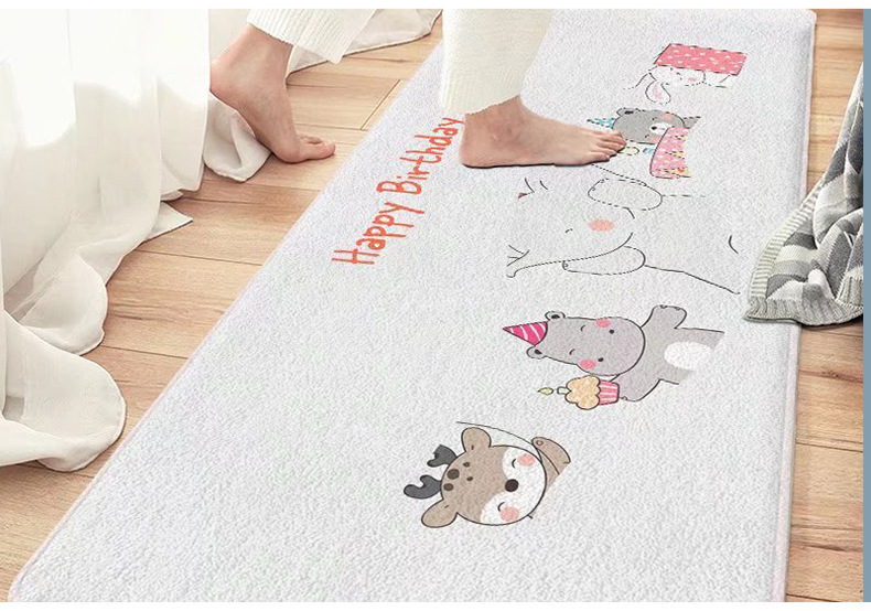 简约仿羊绒地毯,卡通地垫,卧室地毯,床边地毯,地毯地垫