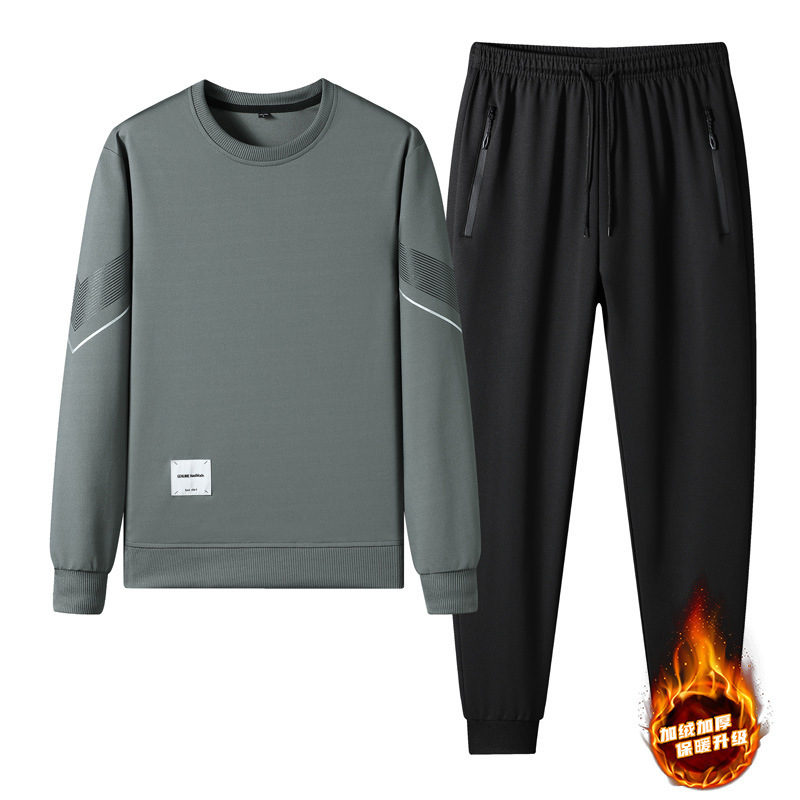 Invierno transfronterizo nuevo estilo cuello redondo más terciopelo engrosamiento traje deportivo casual suéter de moda atractivo y cómodo tendencia de marca de moda