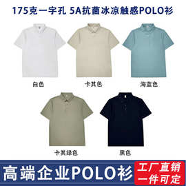 源头工厂男女POLO衫定制175克一字孔5A抗菌冰凉触感短袖跨境批发