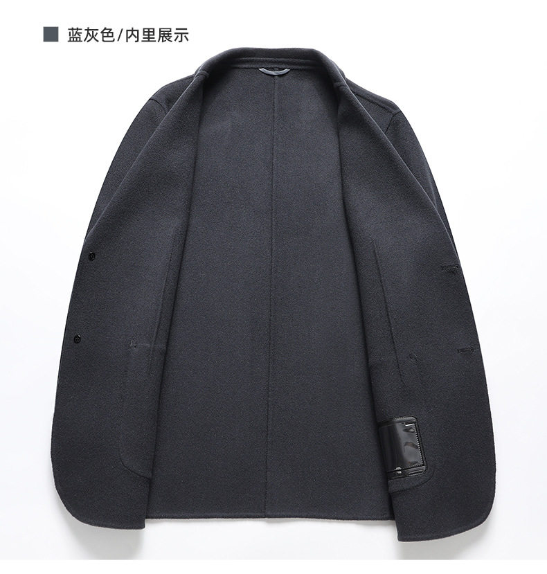 Áo vest nam dáng ôm cổ vest một hàng hai nút chất liệu len lông cừu — Màu xám, Màu đen, Vàng nghệ, Xanh Lam Xám chi tiết 15