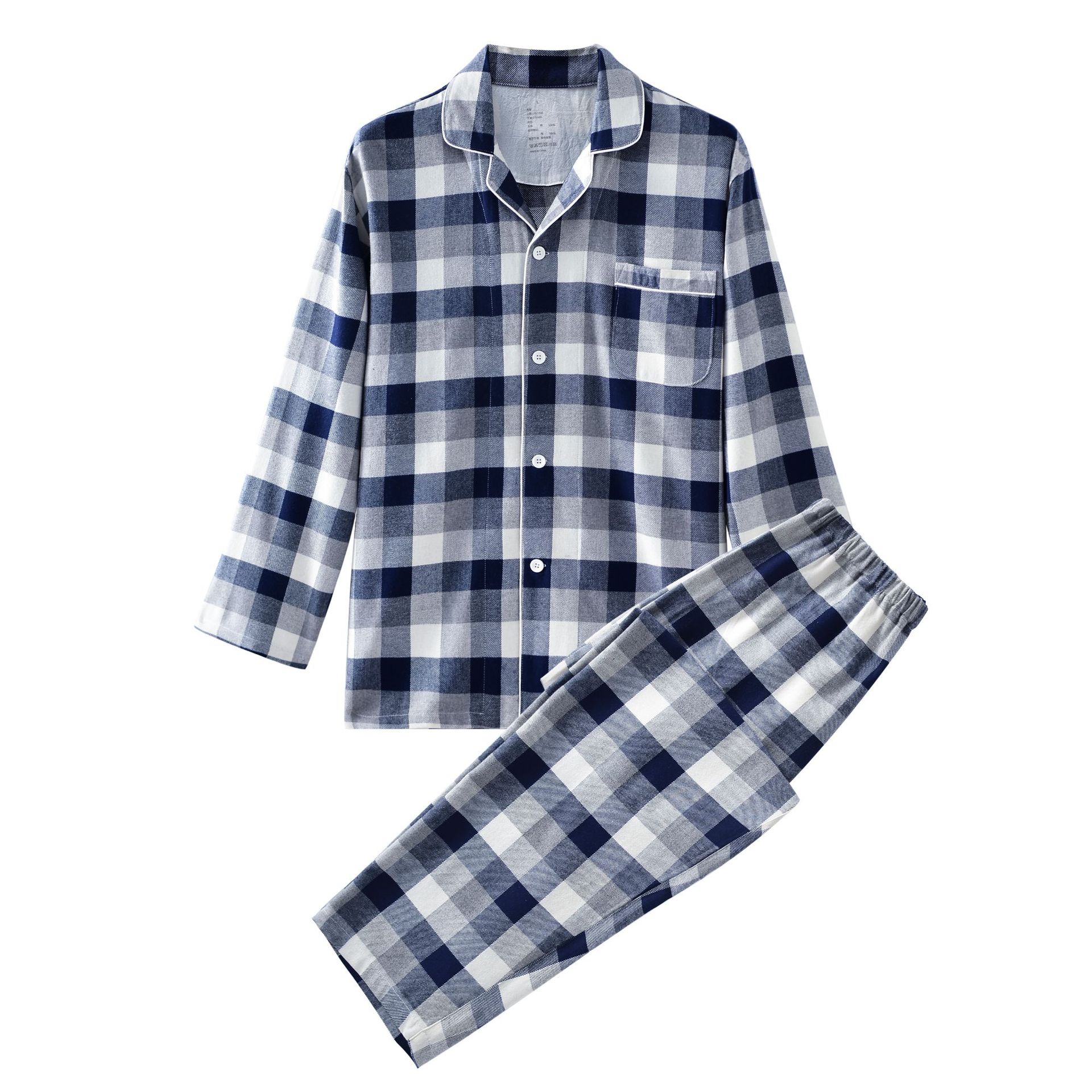 Men's blue and gray square/flannel