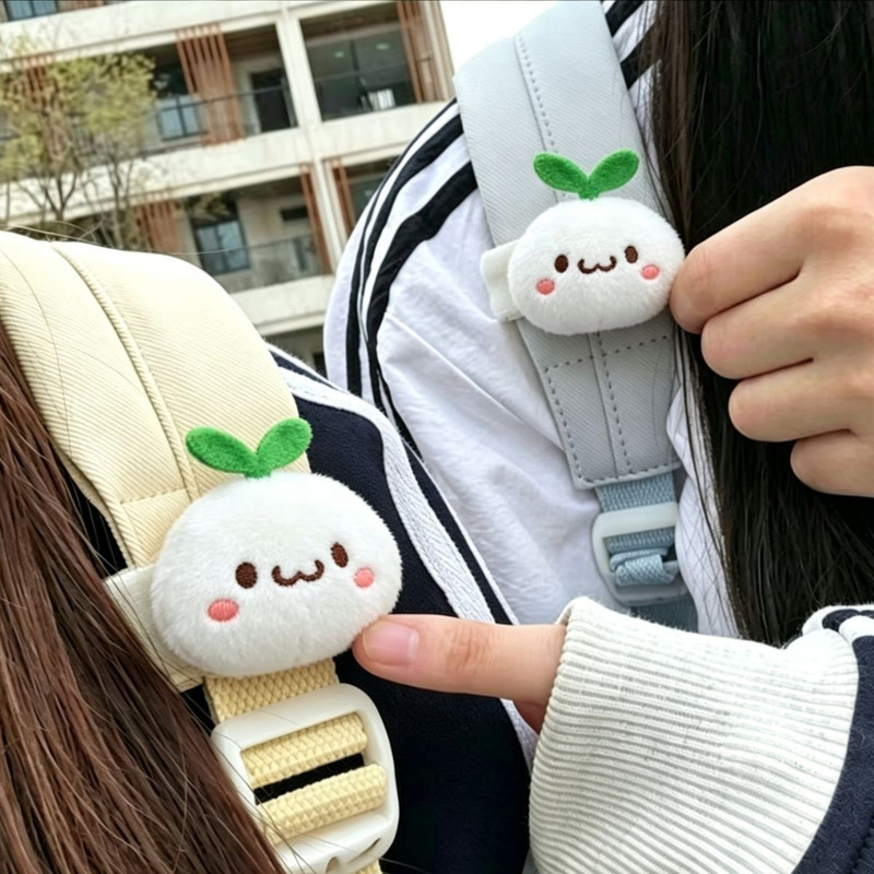New Cute Plush Cartoon Doll Shoulder Strap for School Bags, Student Backpack Decoration with Velcro Fastener