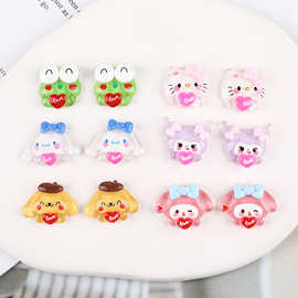 新款树脂配件卡通半透明水晶玉桂狗库洛米 diy奶油胶手机壳贴片