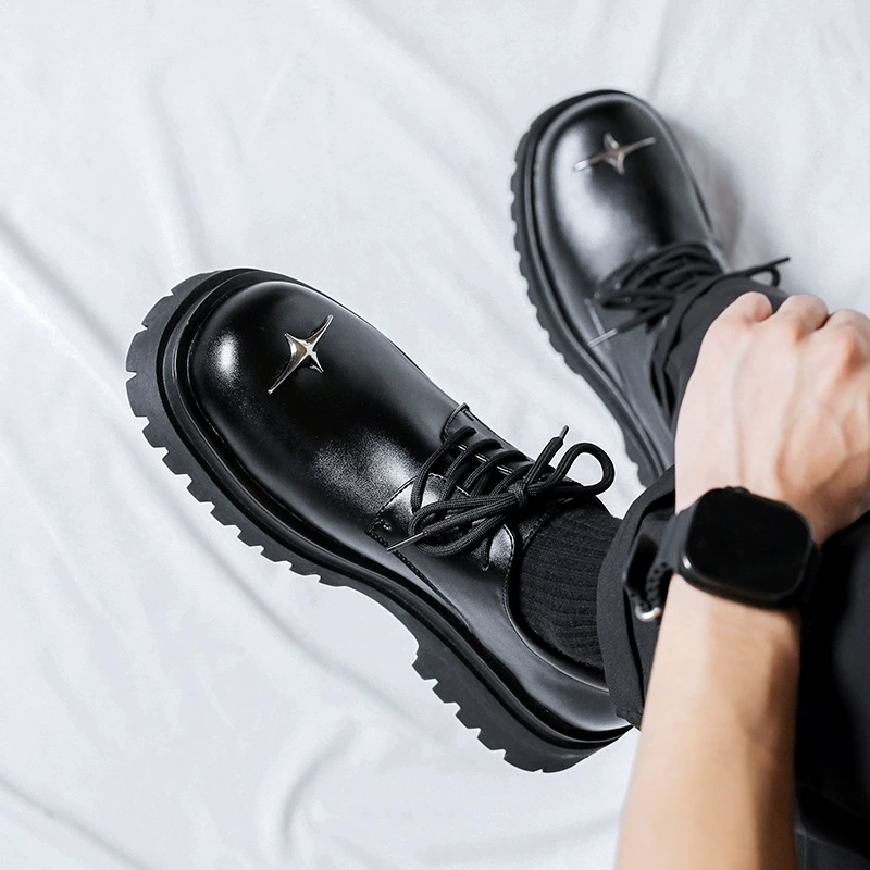 2023 лето новое круглоногое повседневное ретро универсальное крупное головное убранство британская свадьба работники 8081-R