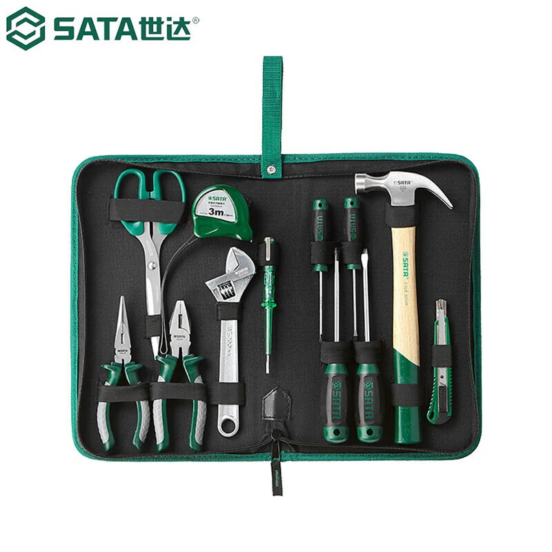 SATA DY06018 Kit de herramientas de reparación multifuncional eléctrica 12 piezas
