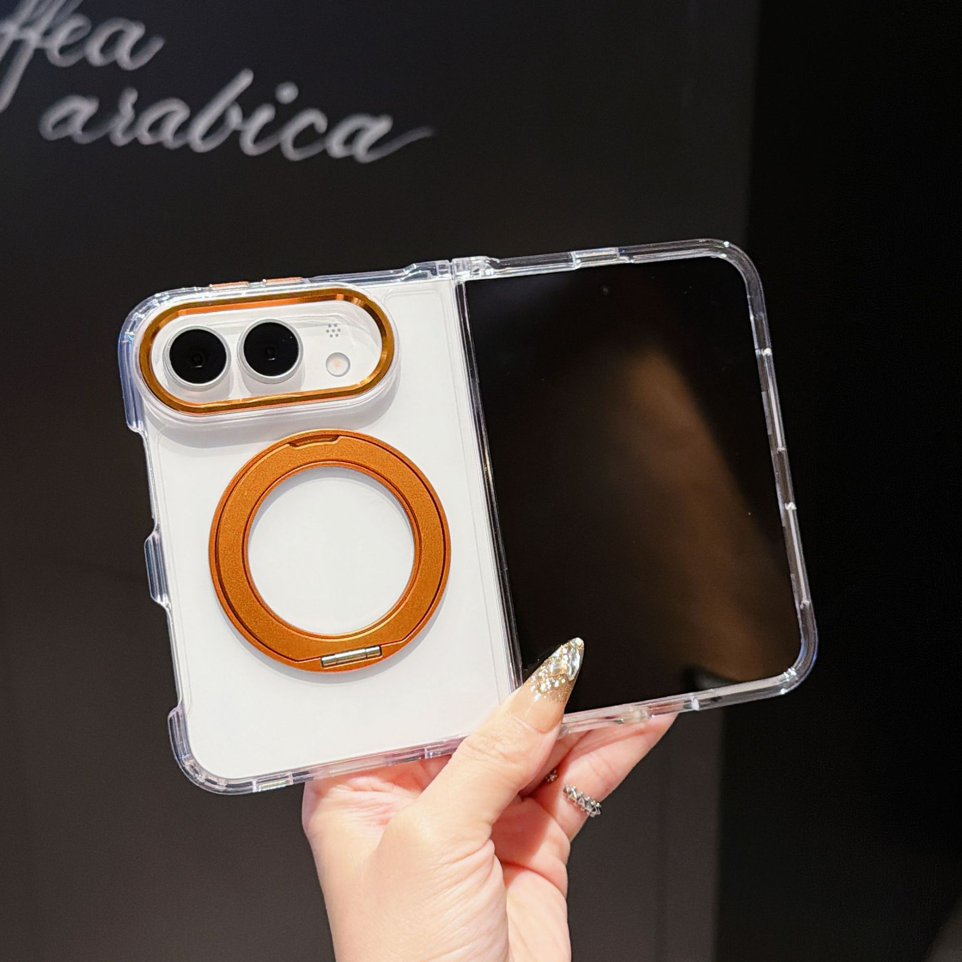 Funda para iPhone con Soporte Magnético para iPhone Duo Acrílico Giratorio de 360 Grados Anti-Caídas