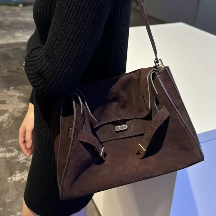 【定制】真皮女包2025秋冬磨砂皮单肩包大容量托特包跨境女包工厂