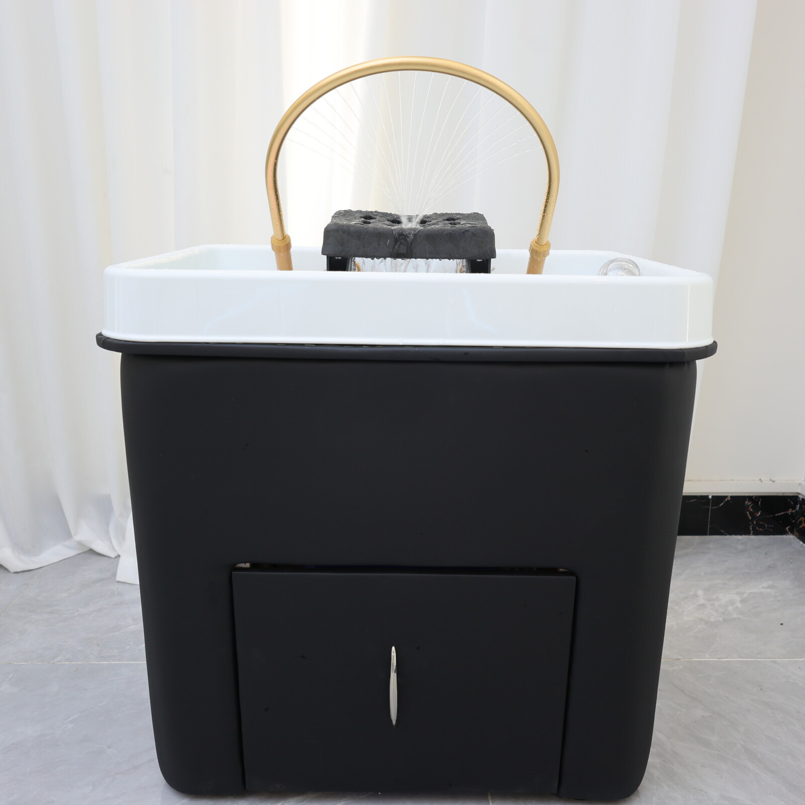 lavabo de tratamiento de cabeza de alta gama para masaje tailandés especial de masaje móvil de circulación de agua fumigante de salón de belleza lavabo de tratamiento de cabeza