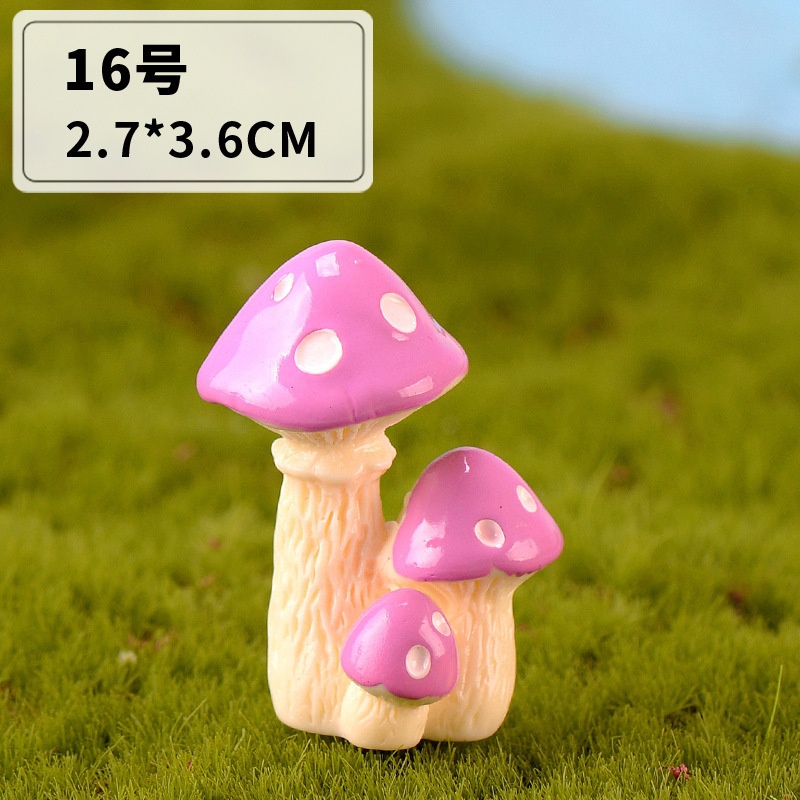 仿真蘑菇丛 微景观卡通创意蘑菇礼品摆件 DIY迷你配件 树脂工艺品|undefined