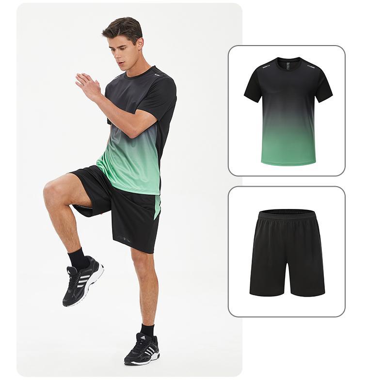 Adult sports and leisure set, football training team uniform, running sportswear, fitness suit, quick drying short_voghion.com
