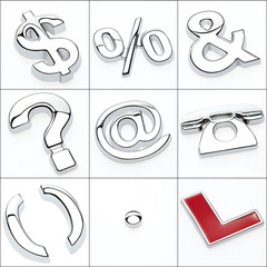 Suitable for car uppercase and lowercase letter stickers, English letters, car stickers, numbers, symbols, 3D personalized modified wordmarks and suffixes