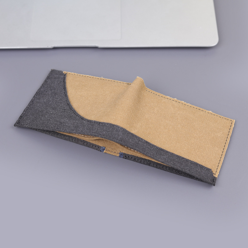 Cartera corta de denim para hombres 9 carteras de tarjetas para hombres cartera de lona para hombres tela suave