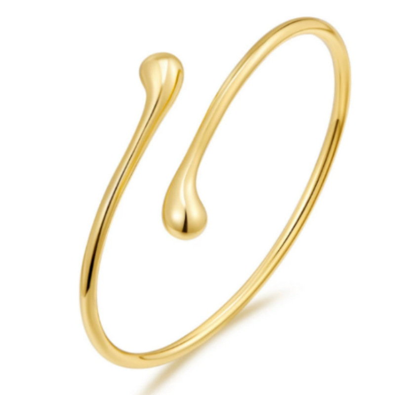 Amazon Cross-Border New Gold Cuff Upper Arm Bracelet Hip-Hop Versatile Geometric Lines Double-Layer Hollow Opening Jewelry